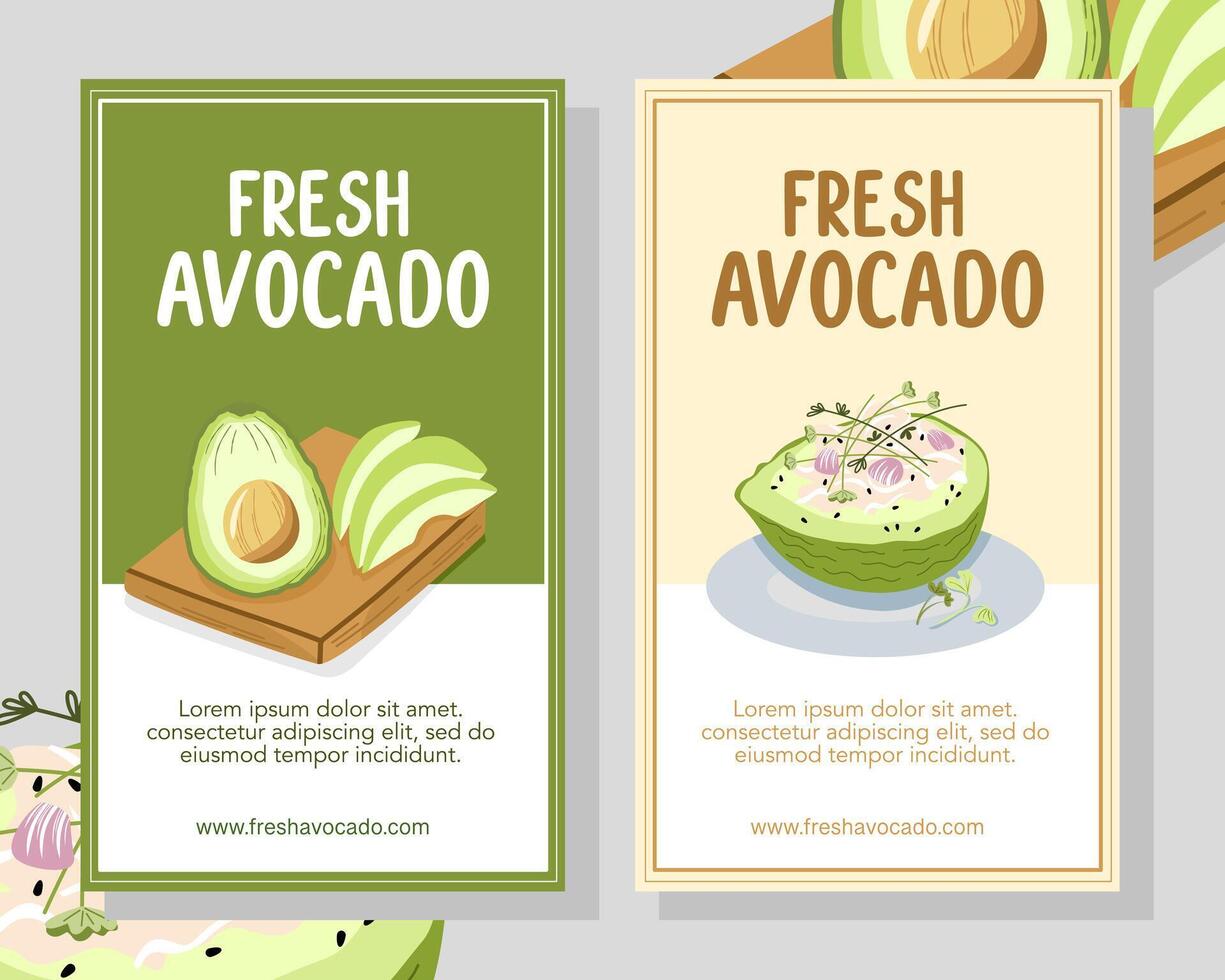 Label design for avocado vector