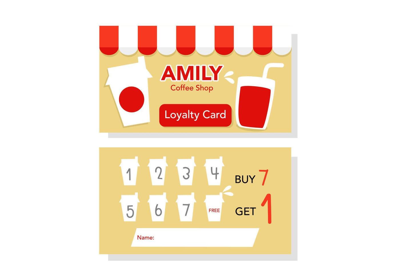 Hand drawn Loyalty card template design vector