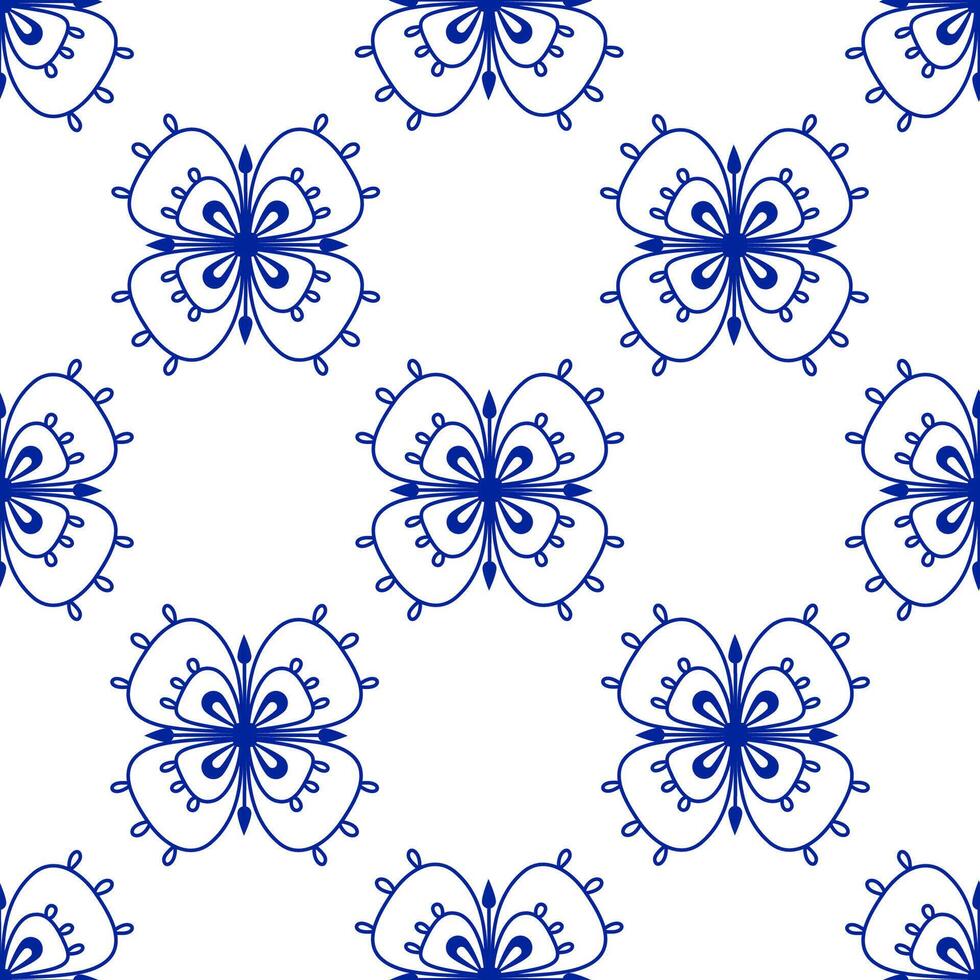 Blue Butterfly on white background seamless patterns for fabric, textiles, clothing, wrapping paper, cover, banner, home decor vector
