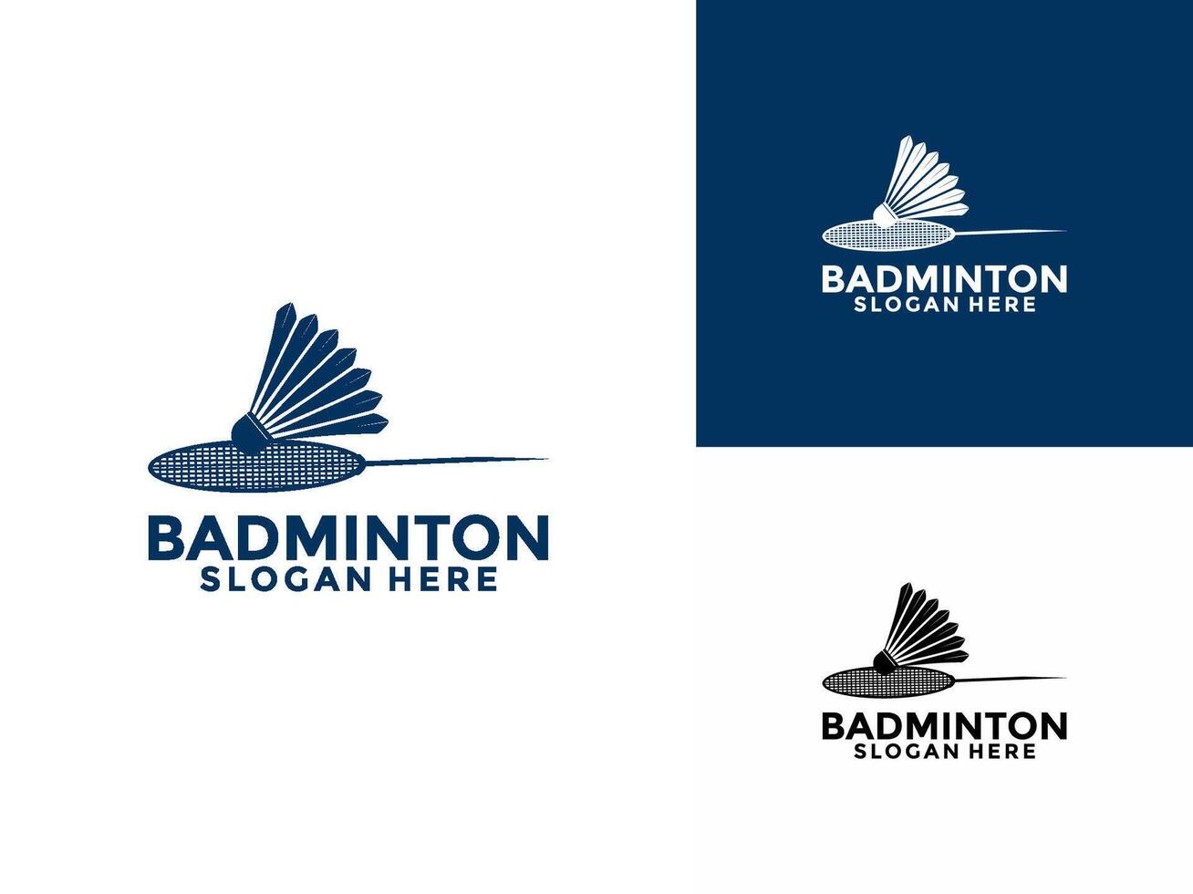 racket and shuttlecock flat design logo vector