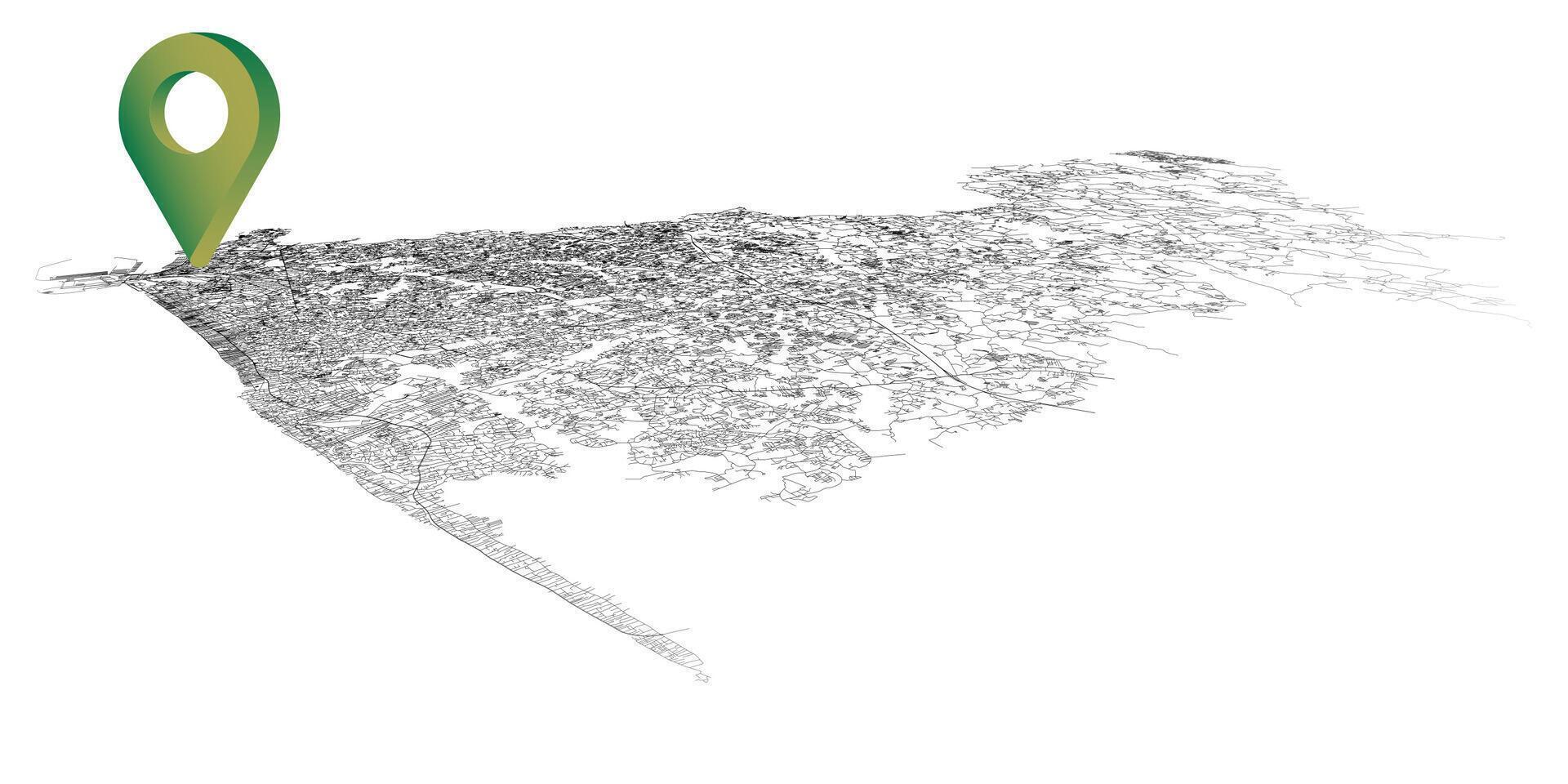 Colombo Sri Lanka,isometric detail Streets Roads Map with location pin, element image vector