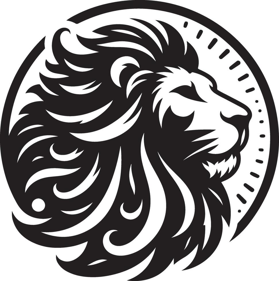 Lion head silhouette art illustrations vector
