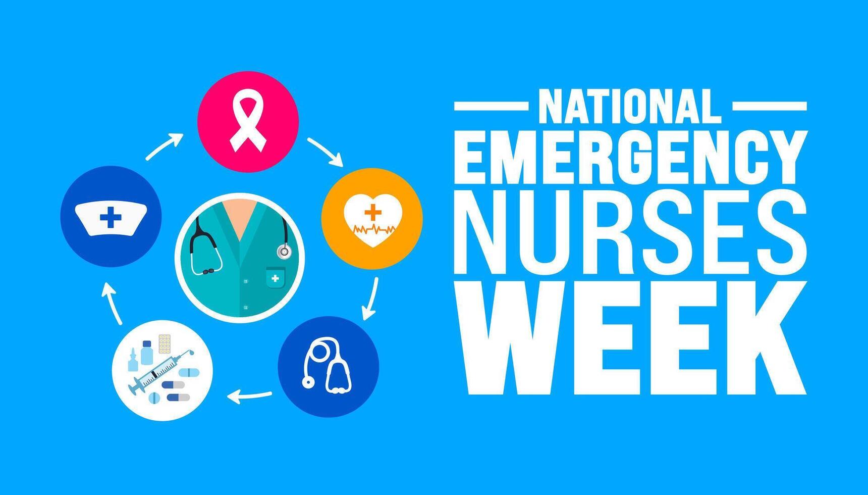 National Emergency Nurses Week background or banner design template is observed every year in October. Holiday concept. Template for card, poster, placard, template. eps 10 vector