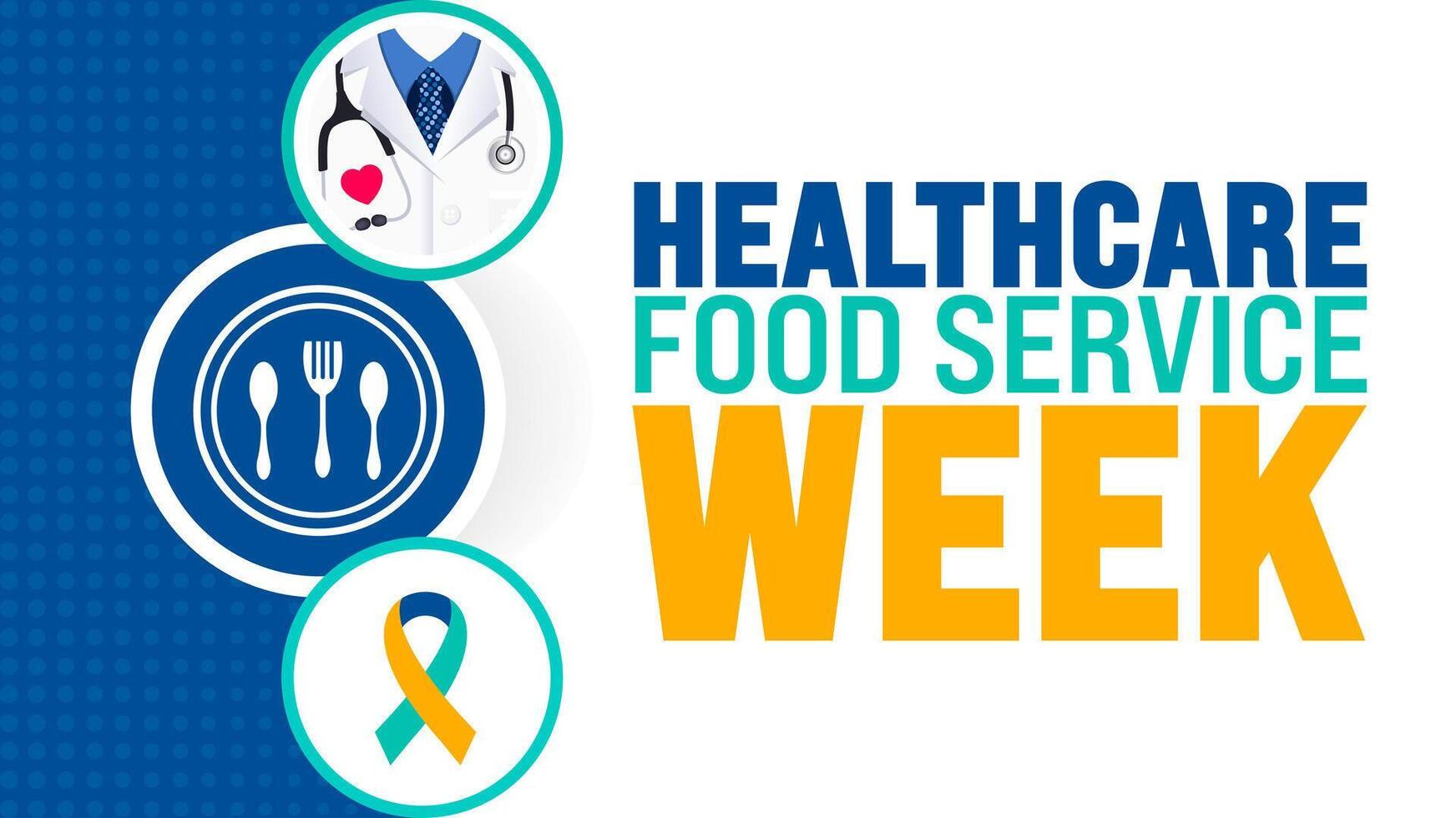 healthcare food service week background or banner design template is observed every year in October. Holiday concept. Template for card, poster, placard, template. eps 10 vector