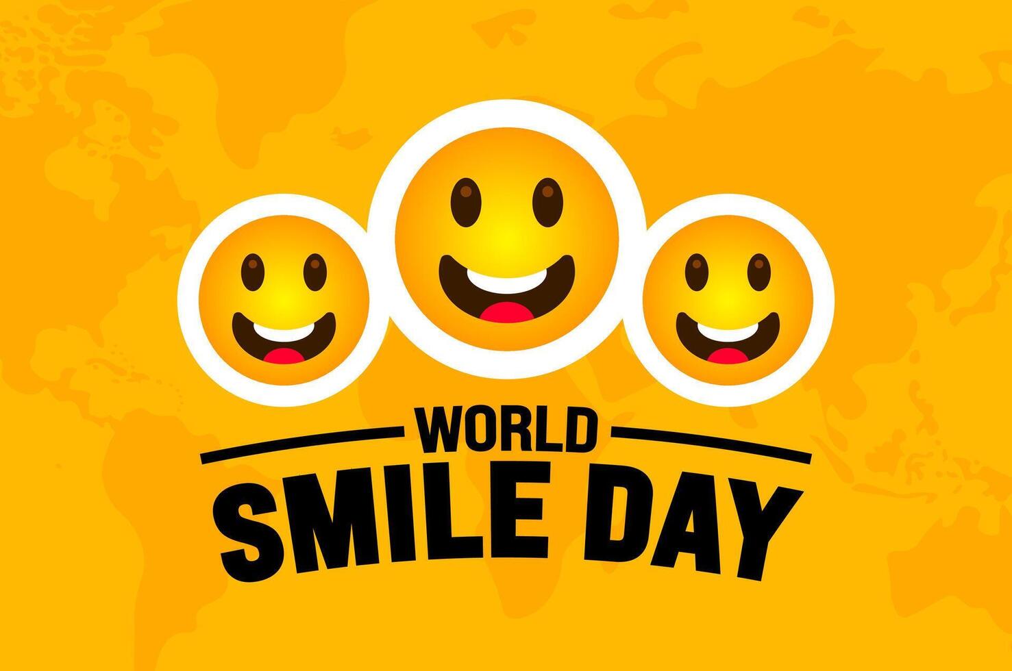 World Smile Day background or banner design template is observed every year in October. Holiday concept. Template for card, poster, placard, template. eps 10 vector