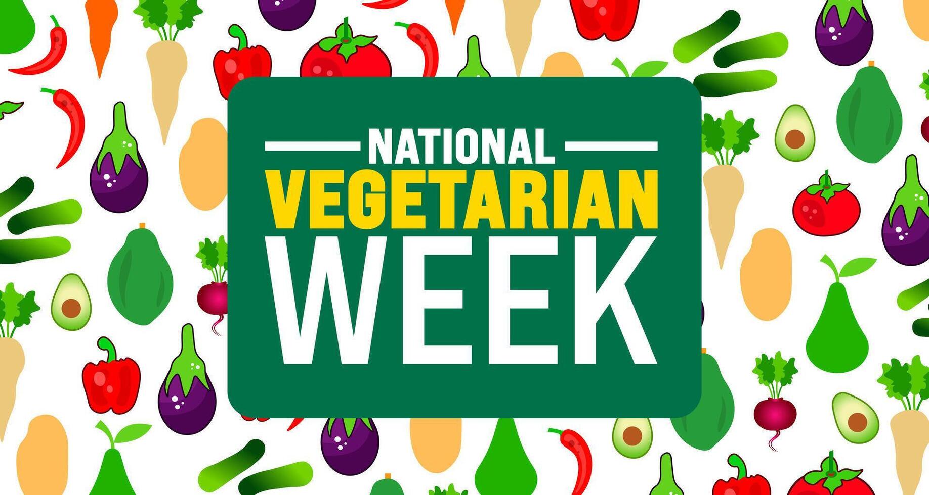 National Vegetarian Week background or banner design template is observed every year in October. Holiday concept. Template for card, poster, placard, template. eps 10 vector