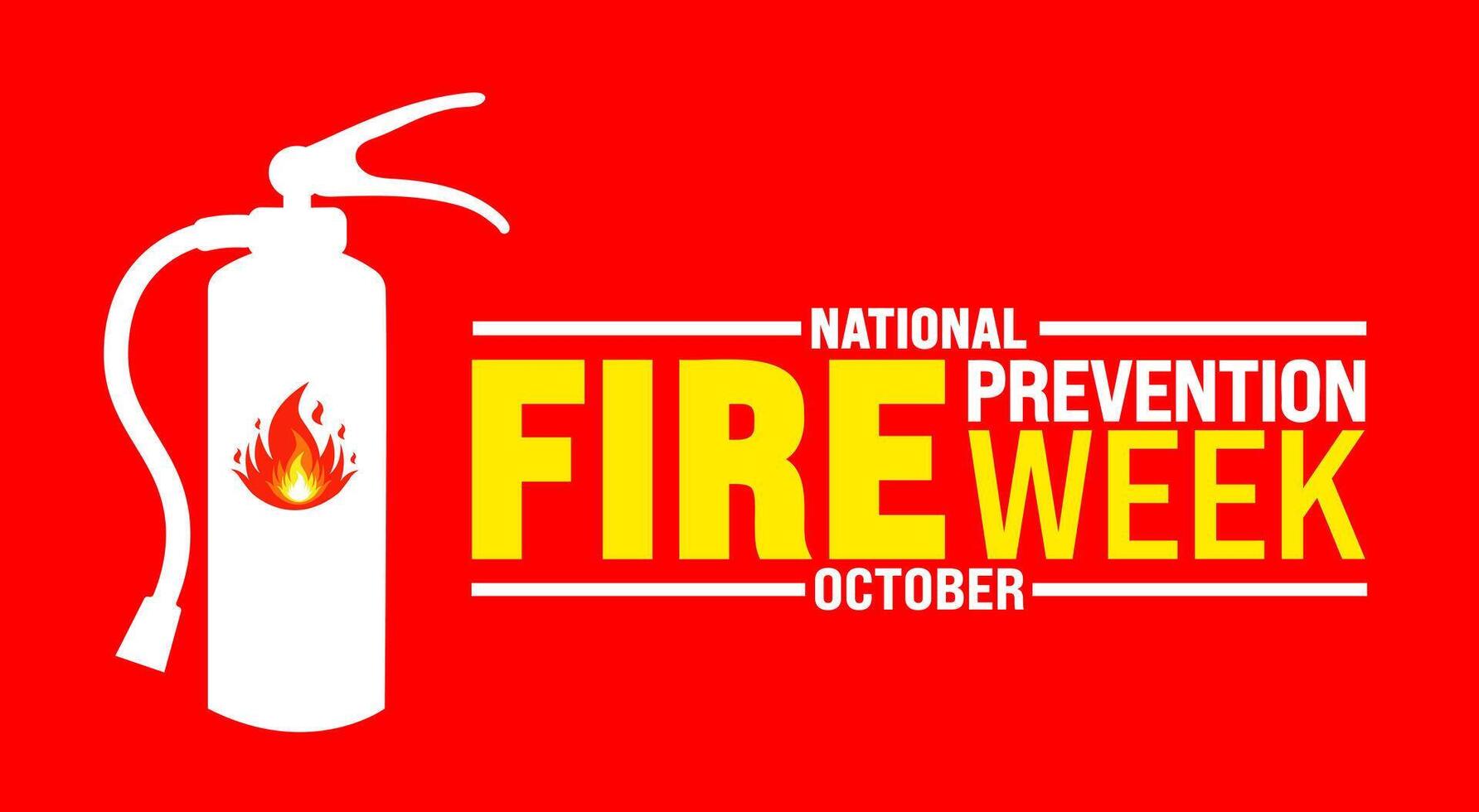 National Fire Prevention Week background or banner design template is observed every year in October. Holiday concept. Template for card, poster, placard, template. eps 10 vector