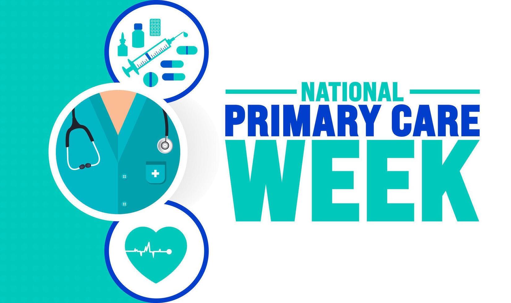 National Primary Care Week background or banner design template is observed every year in October. Holiday concept. Template for card, poster, placard, template. eps 10 vector