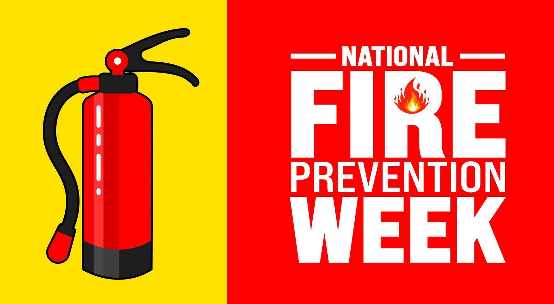 National Fire Prevention Week background or banner design template is observed every year in October. Holiday concept. Template for card, poster, placard, template. eps 10 vector