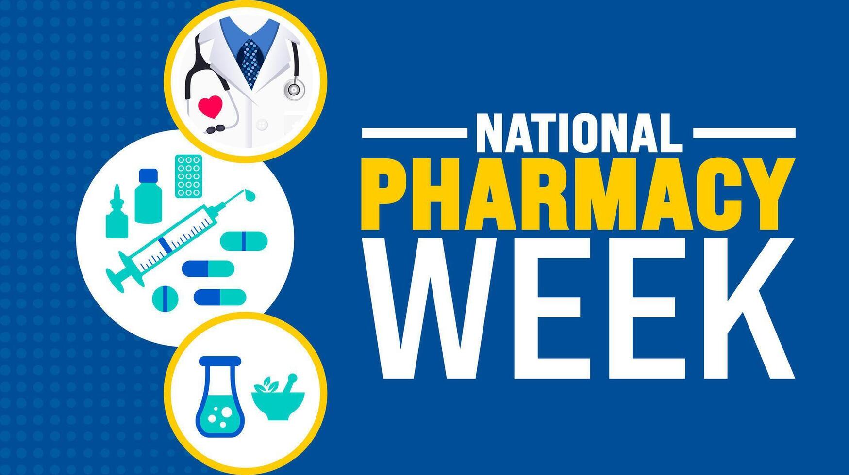 national pharmacy week background or banner design template is observed every year in October. Holiday concept. Template for card, poster, placard, template. eps 10 vector