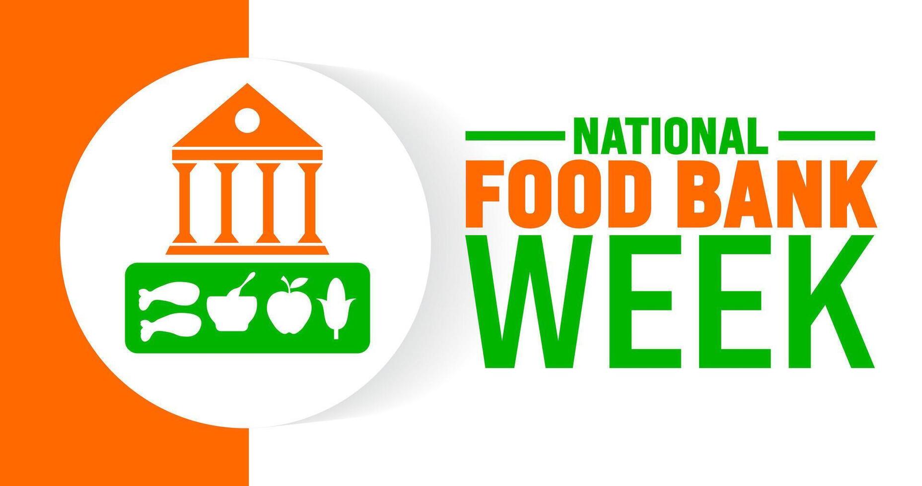 National Food Bank Week background or banner design template is observed every year in October. Holiday concept. Template for card, poster, placard, template. eps 10 vector