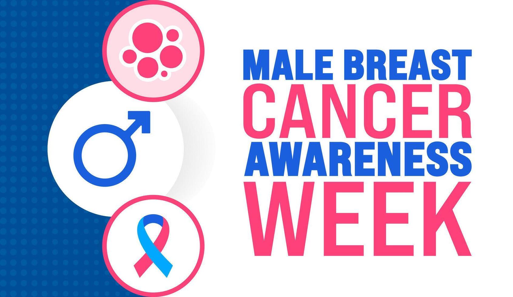 Male Breast Cancer Awareness Week background or banner design template is observed every year in October. Holiday concept. Template for card, poster, placard, template. eps 10 vector