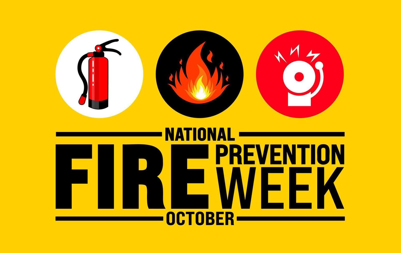 National Fire Prevention Week background or banner design template is observed every year in October. Holiday concept. Template for card, poster, placard, template. eps 10 vector