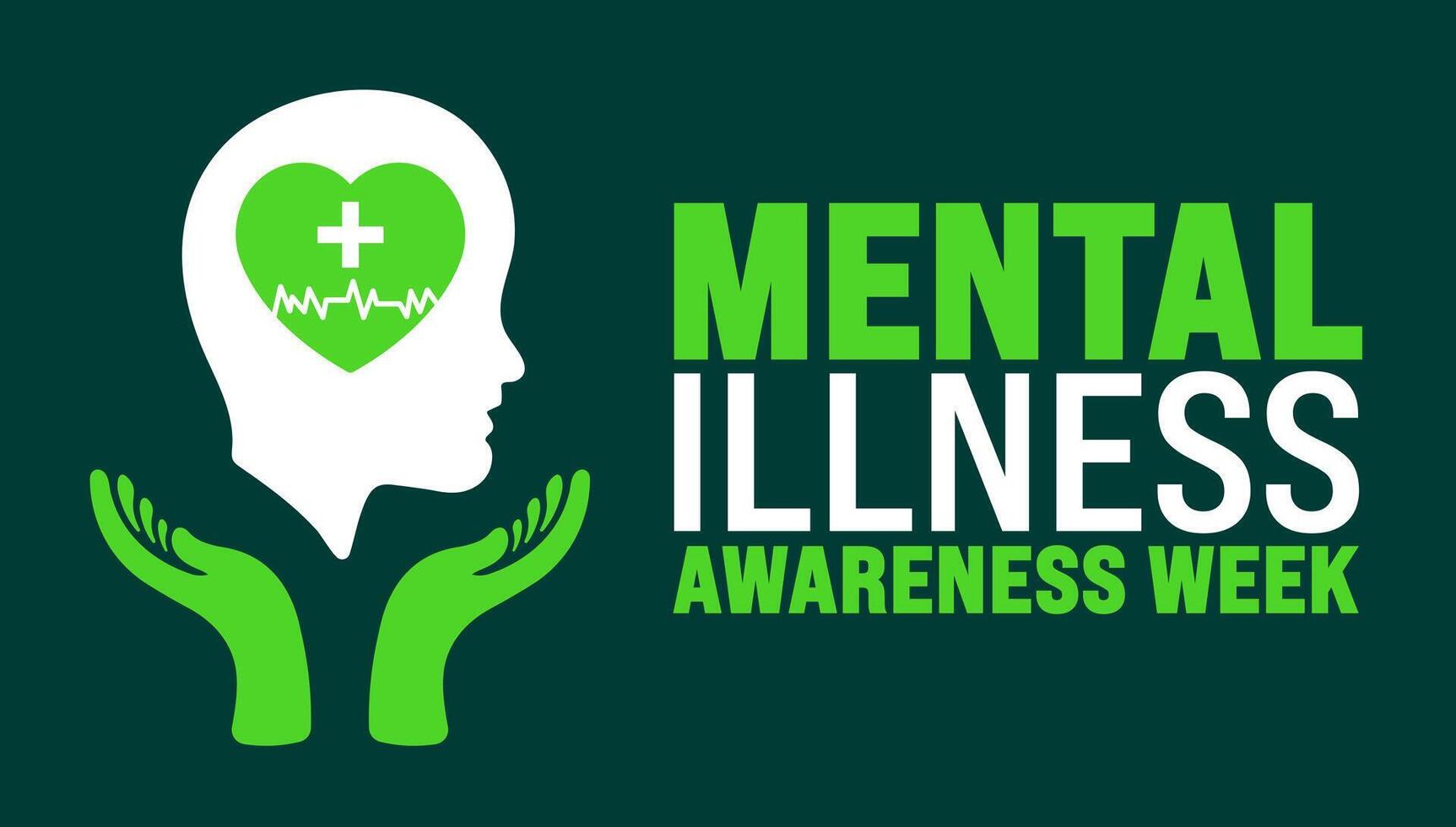 Mental Illness Awareness Week background or banner design template is observed every year in October. Holiday concept. Template for card, poster, placard, template. eps 10 vector