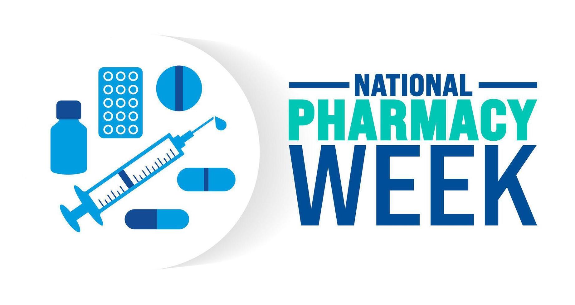 national pharmacy week background or banner design template is observed every year in October. Holiday concept. Template for card, poster, placard, template. eps 10 vector