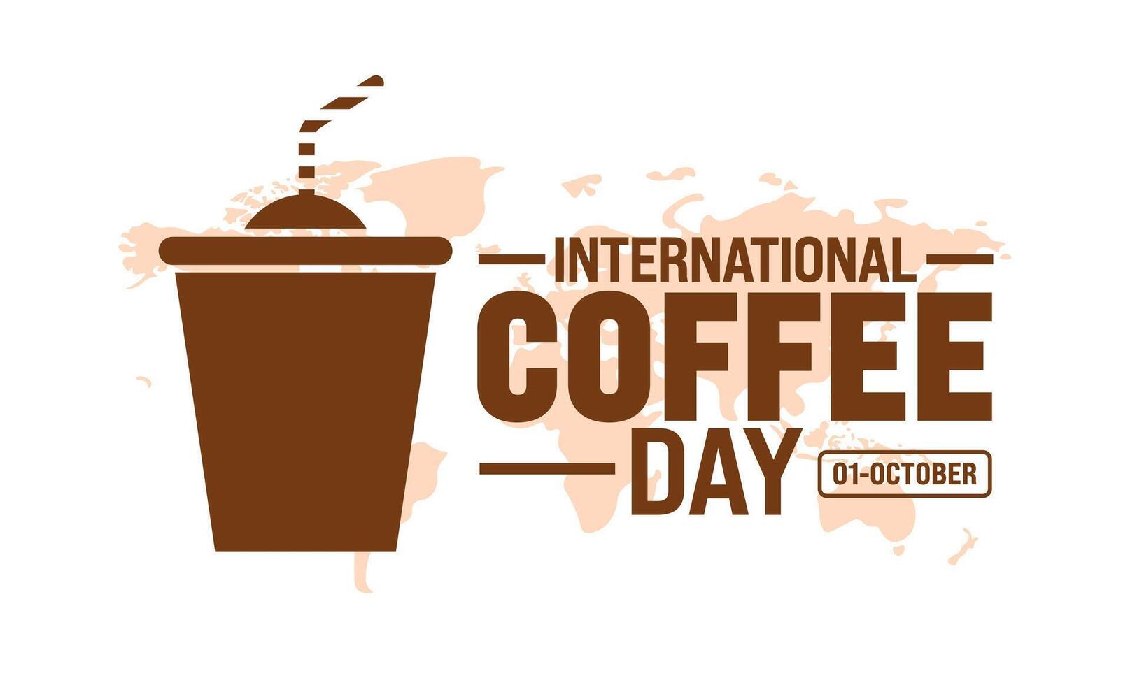 International Coffee Day background or banner design template is observed every year in October. Holiday concept. Template for card, poster, placard, template. eps 10 vector