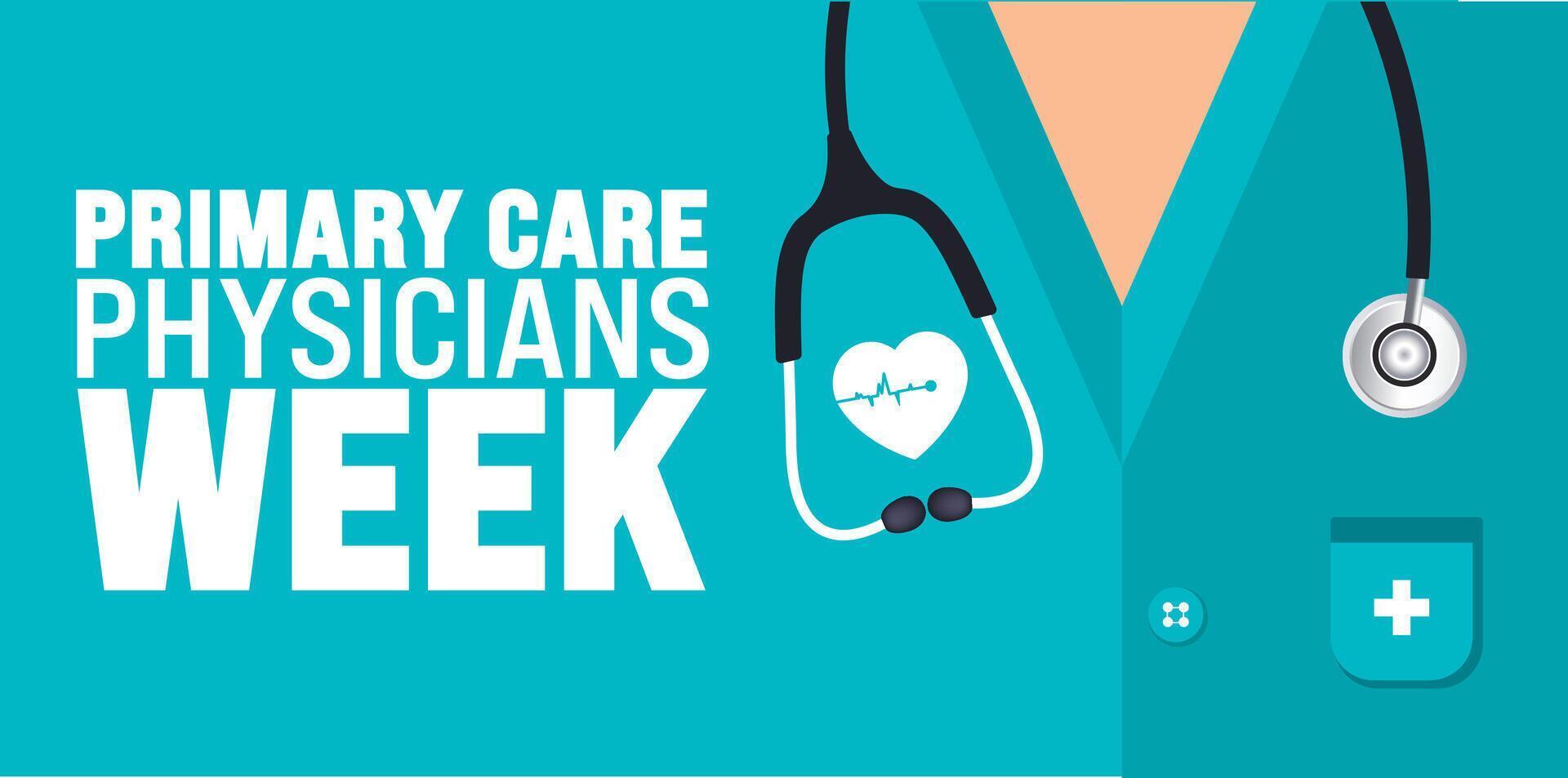 Primary Care Physicians Week background or banner design template is observed every year in October. Holiday concept. Template for card, poster, placard, template. eps 10 vector