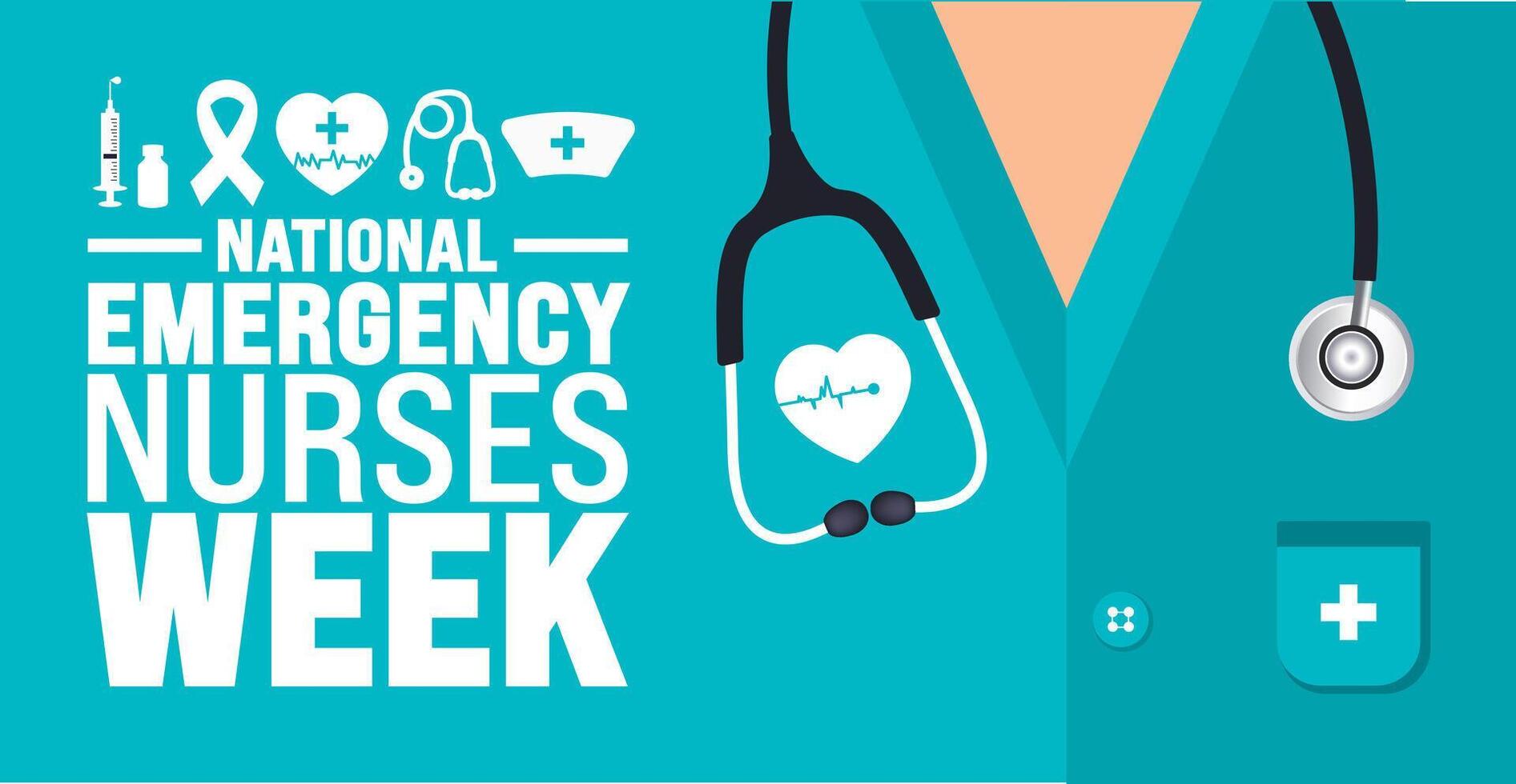 National Emergency Nurses Week background or banner design template is observed every year in October. Holiday concept. Template for card, poster, placard, template. eps 10 vector
