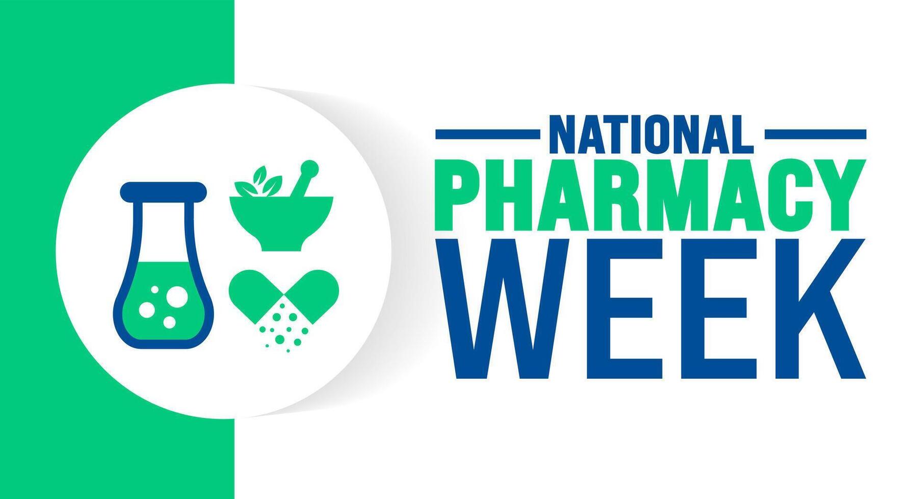 national pharmacy week background or banner design template is observed every year in October. Holiday concept. Template for card, poster, placard, template. eps 10 vector