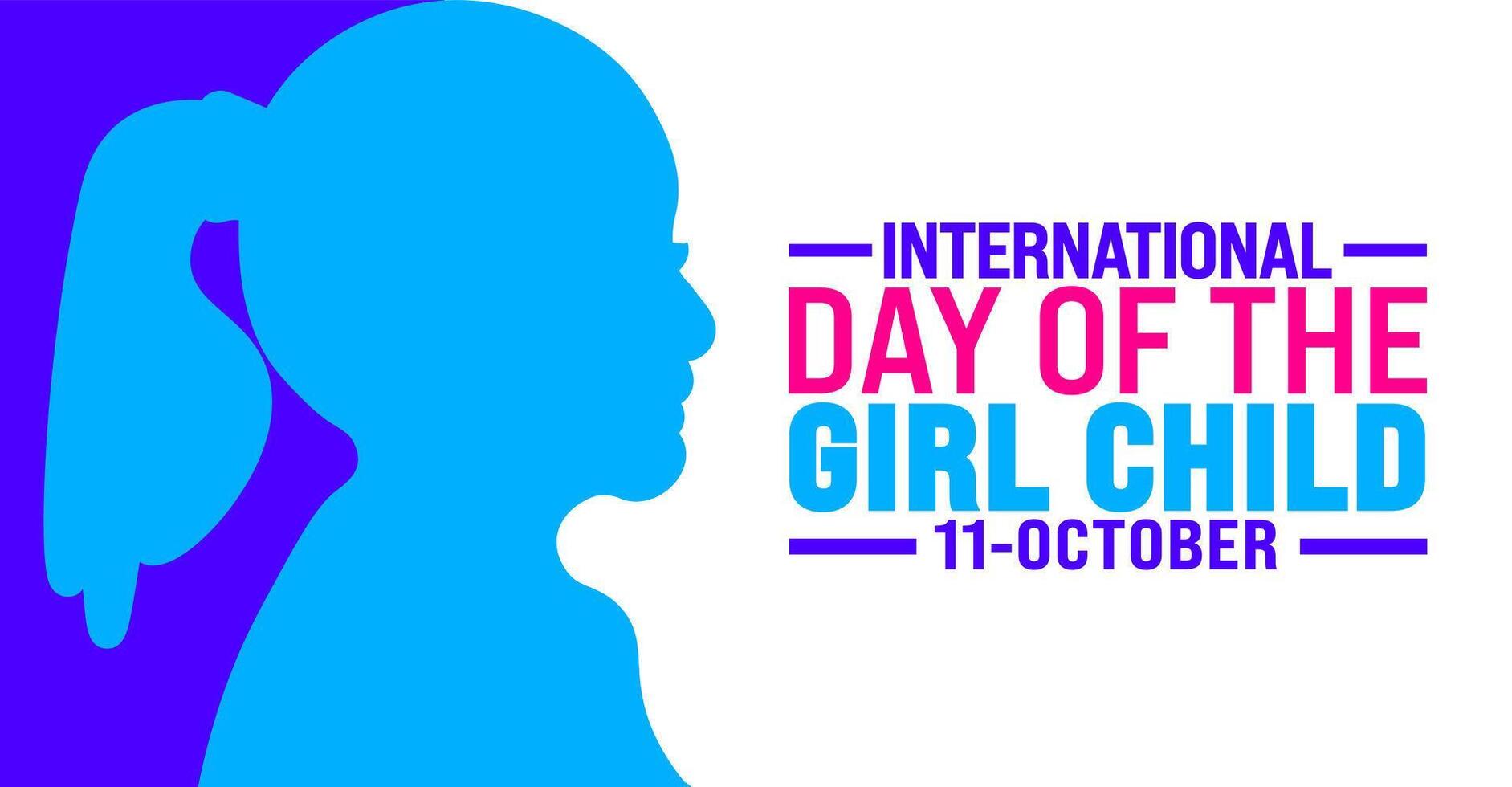 International Day of the Girl Child background or banner design template is observed every year in October. Holiday concept. Template for card, poster, placard, template. eps 10 vector