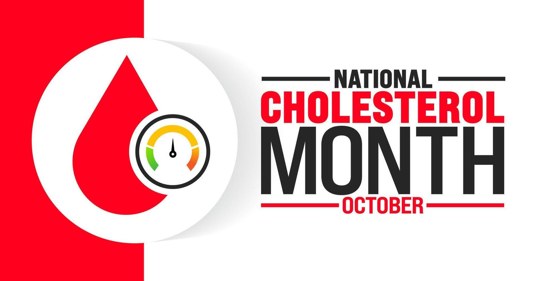 National Cholesterol Month background or banner design template is observed every year in October. Holiday concept. Template for card, poster, placard, template. eps 10 vector