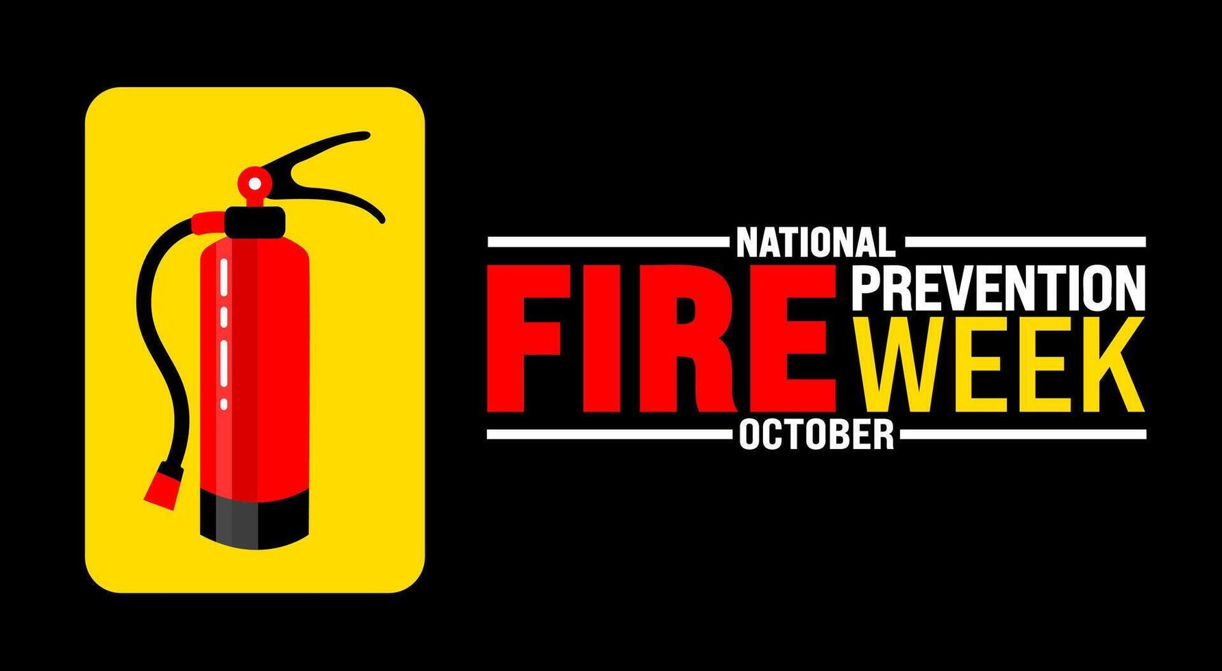 National Fire Prevention Week background or banner design template is observed every year in October. Holiday concept. Template for card, poster, placard, template. eps 10 vector