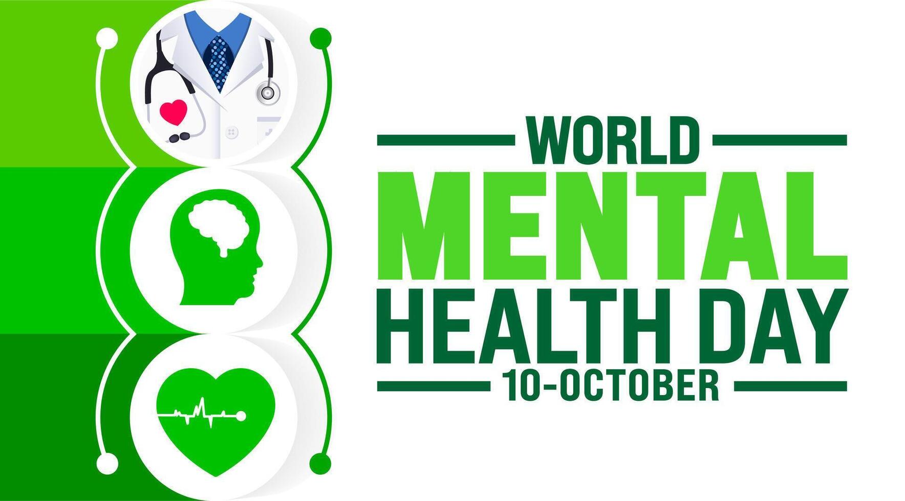 World Mental Health Day background or banner design template is observed every year in October. Holiday concept. Template for card, poster, placard, template. eps 10 vector