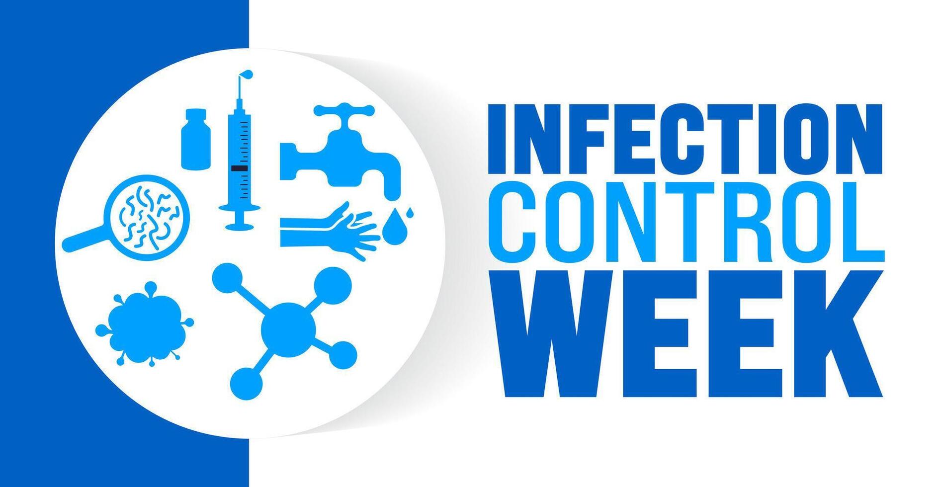 Infection Control Week background or banner design template is observed every year in October. Holiday concept. Template for card, poster, placard, template. eps 10 vector