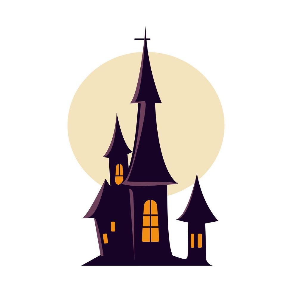 Haunted house simple Halloween-themed vector