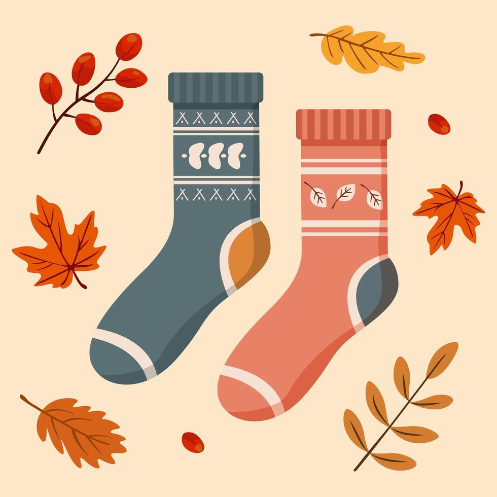 Postcard in autumn style. vector