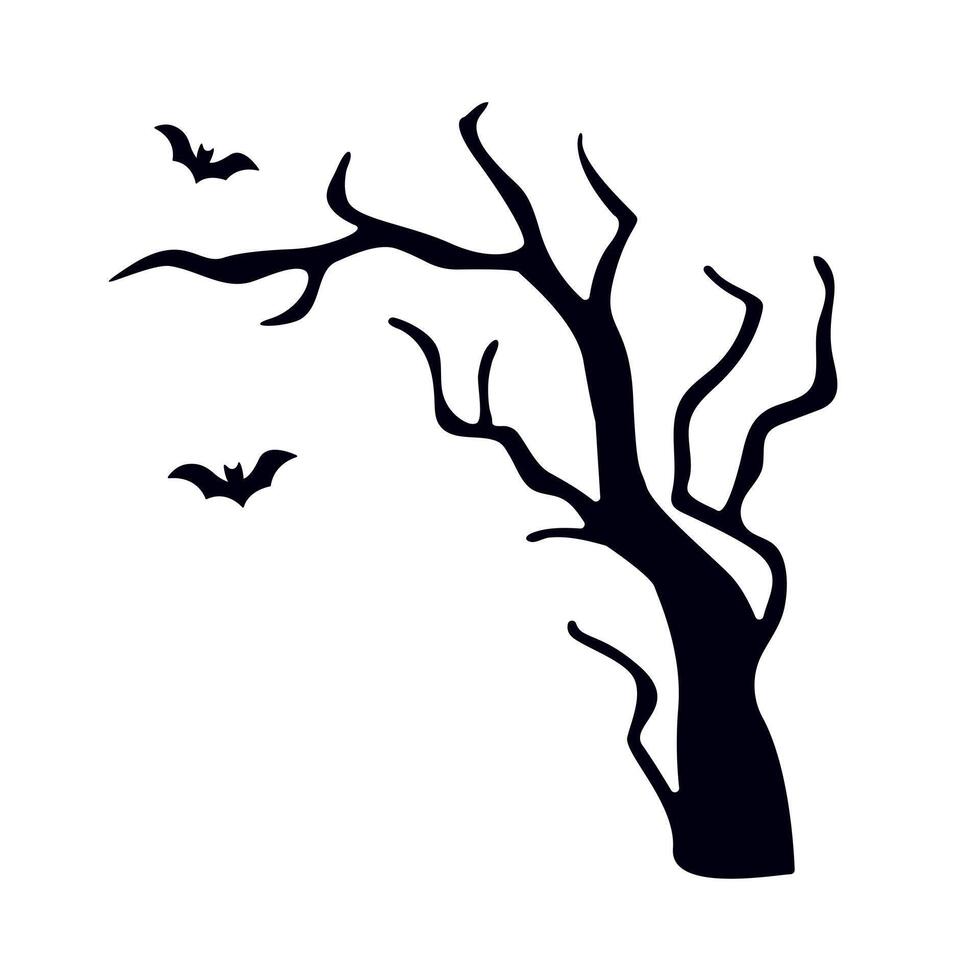 Halloween spooky tree vector