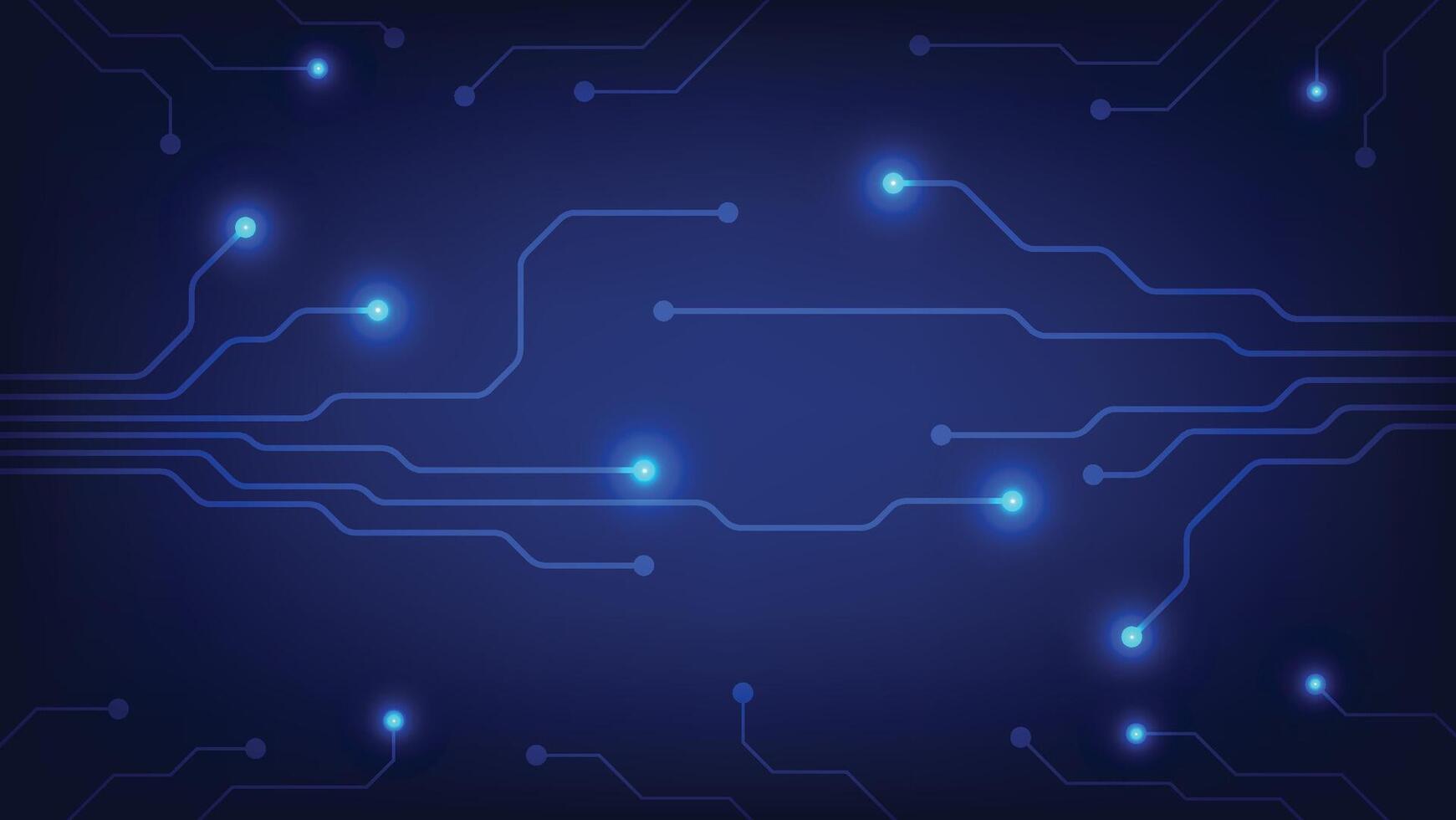 technology background with circuit board and blue light vector