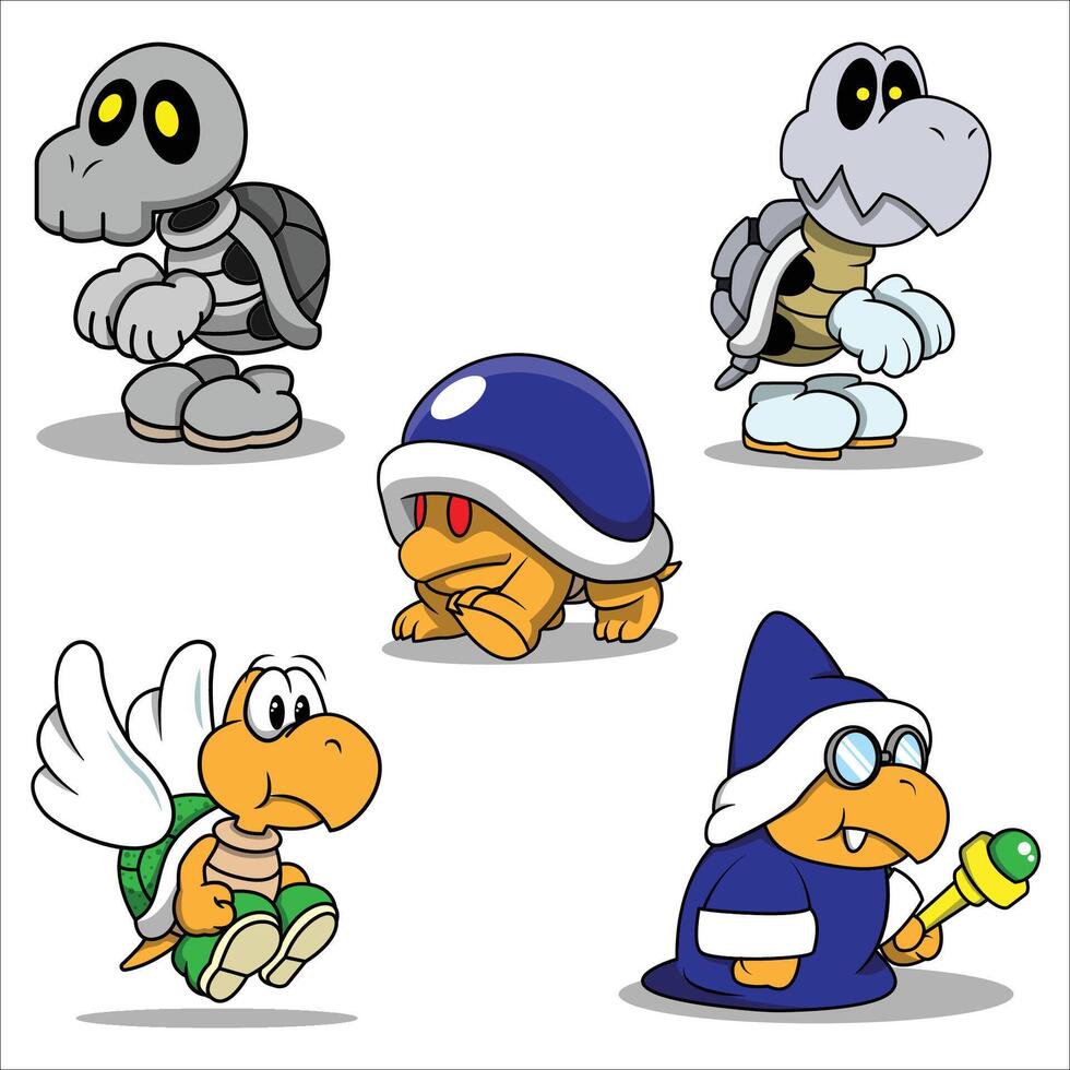 Kind of Enemy Turtle Game Collection vector