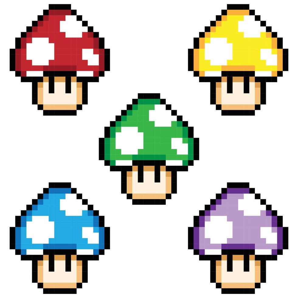Nerd Mushroom Game Pixel vector