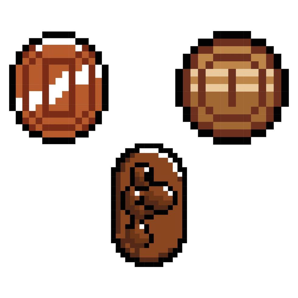 Kind of Bronze Coin Game Pixel Collection vector