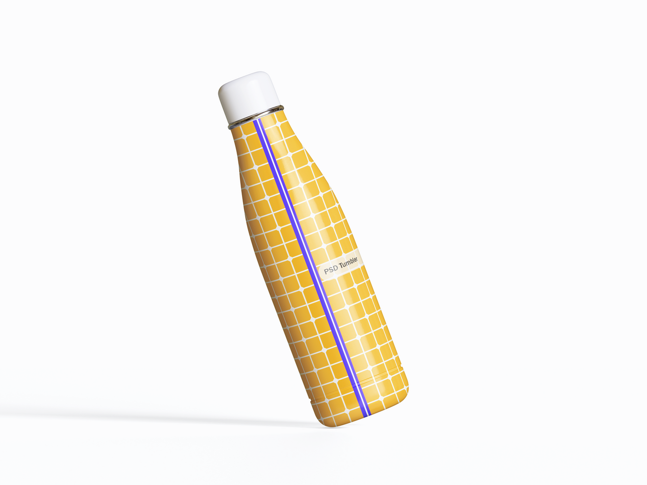 3D illustration Rendering Aluminium Bottle on White Background Color psd