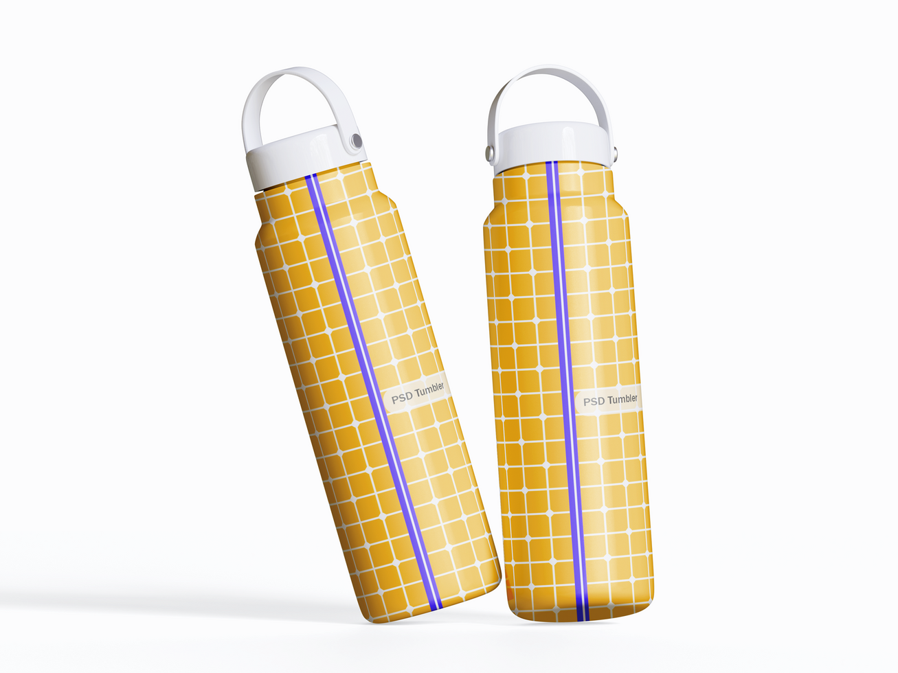 Thermo mug whater bottle. Reusable thermo tumbler. Travel cup for coffee or cold drink. Travel sport mug mockup. Portable vacuum cup, psd