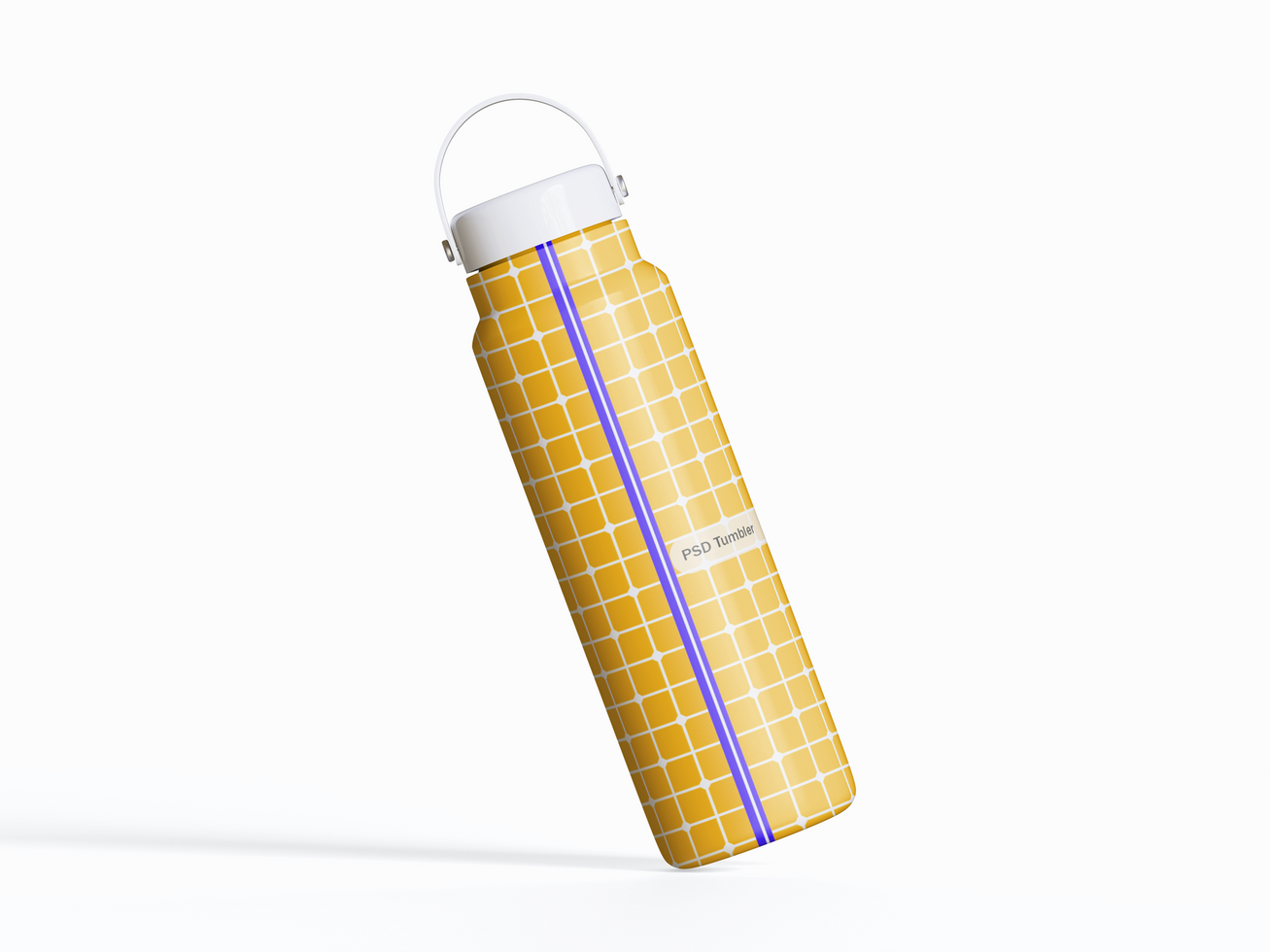 Thermo mug whater bottle. Reusable thermo tumbler. Travel cup for coffee or cold drink. Travel sport mug mockup. psd