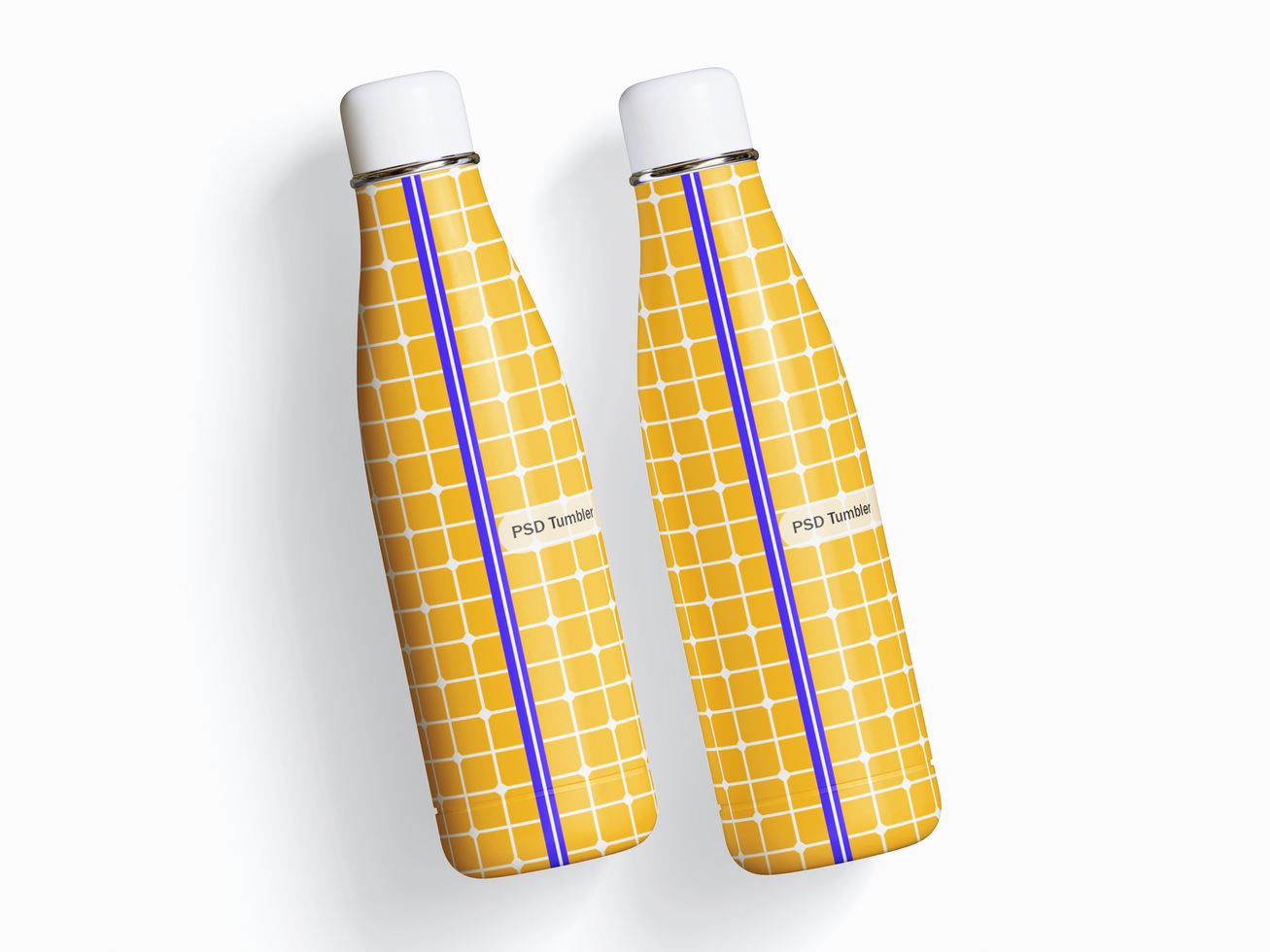 Water bottle mockup. Steel metal thermo flask, mockup. psd