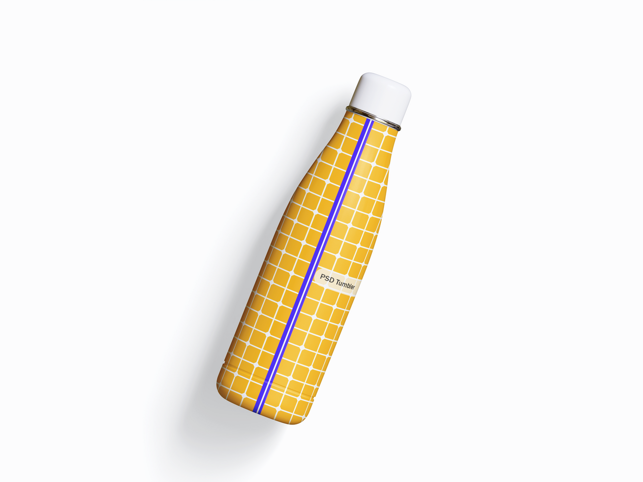 Realistic 3D illustration Rendering Aluminium Bottle on White Background Color psd