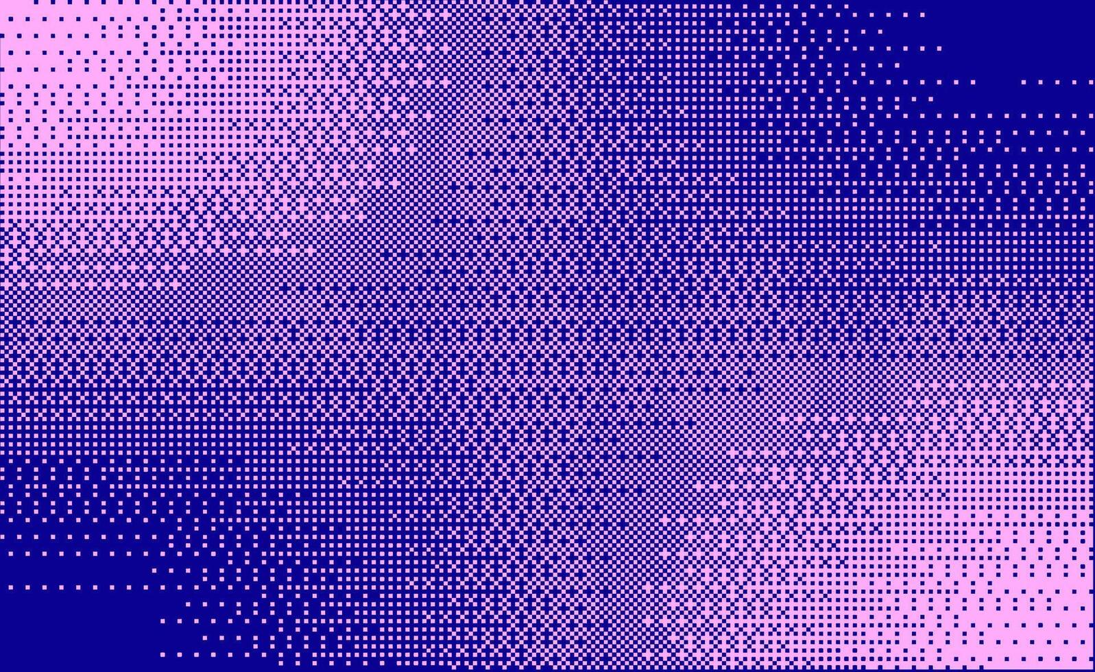 Halftone faded gradient spotted texture. Retro pixelated backdrop. Blue and pink colors. Y2K aesthetics texture. Retro game technology rectangle vector