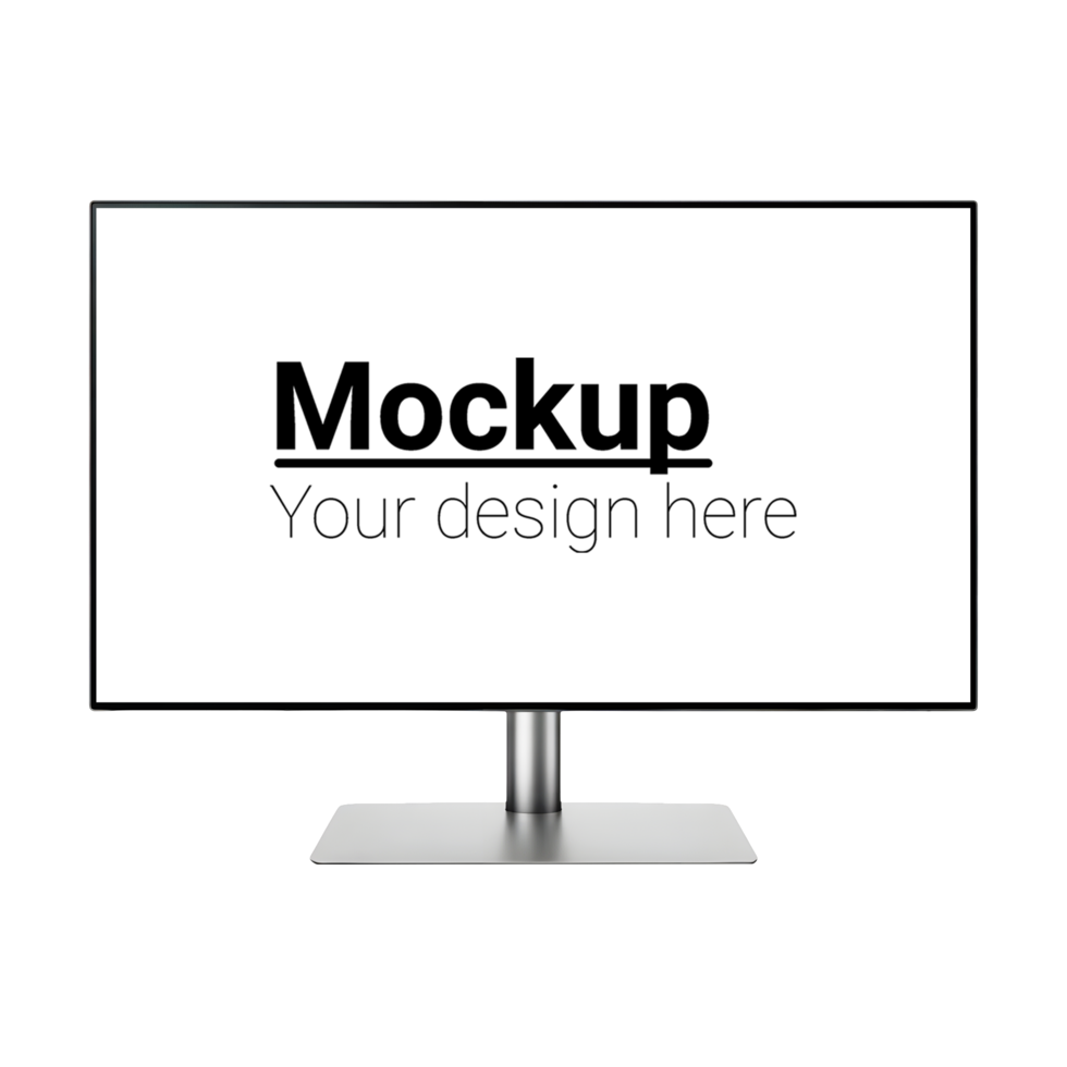The silver Monitor layout without background psd
