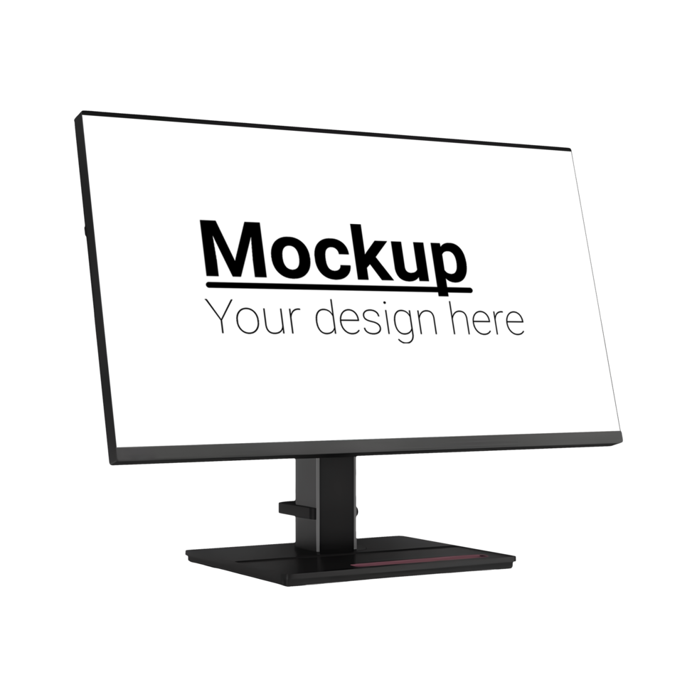 Black Layout of the monitor no background in isometry psd