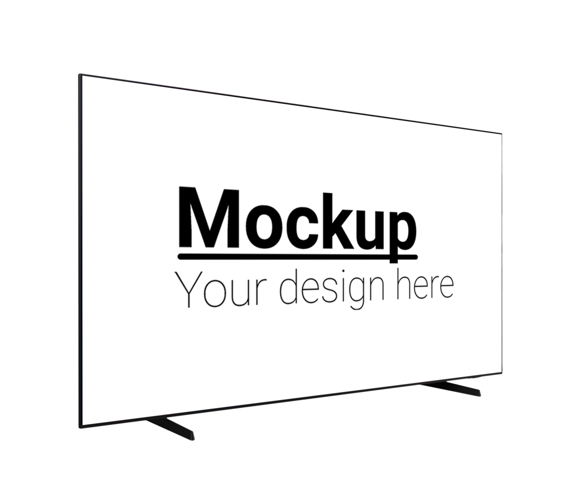 Black Layout of the monitor without background in isometry psd