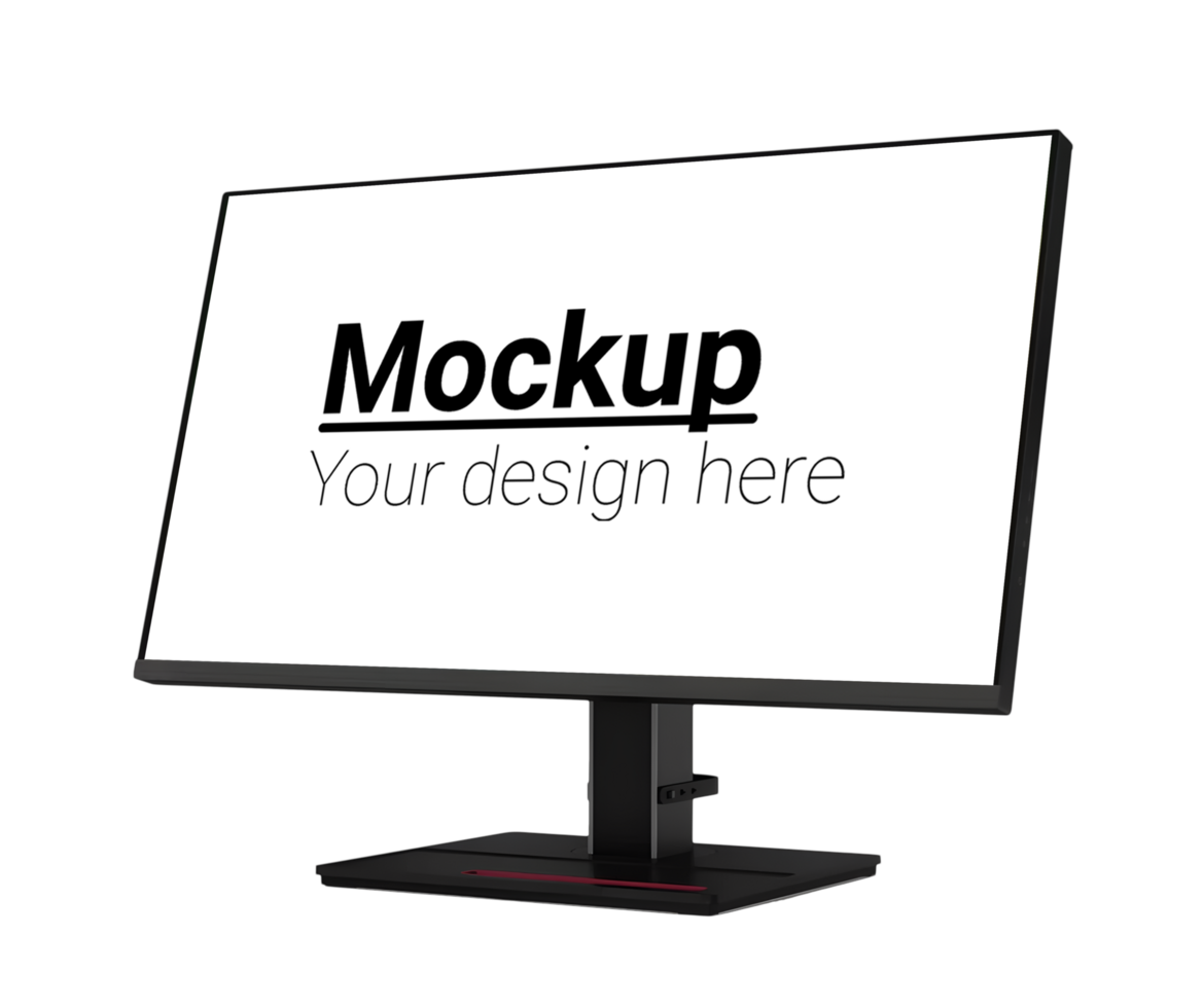 Layout of the monitor no background in isometry psd