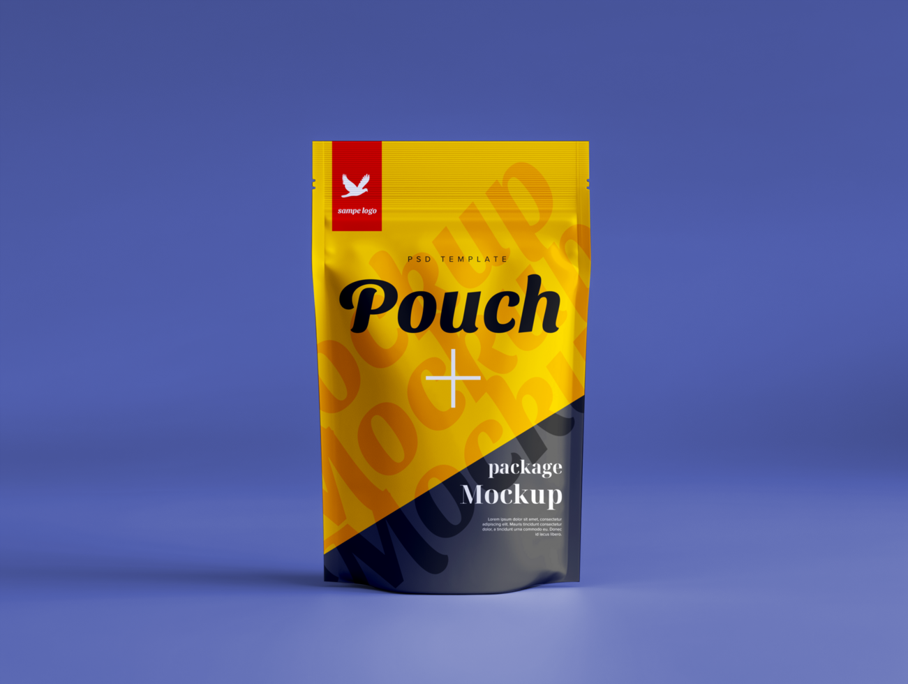 Customizable 3D Pouch Package Mockup Design psd
