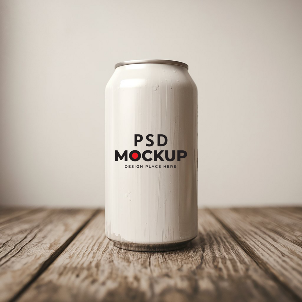 Energy drink soda can mockup template psd
