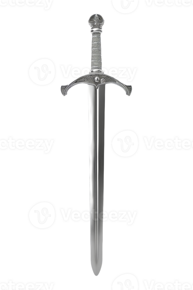 Decorative Metallic Sword On Isolated Background, Antique Knight Weapon png