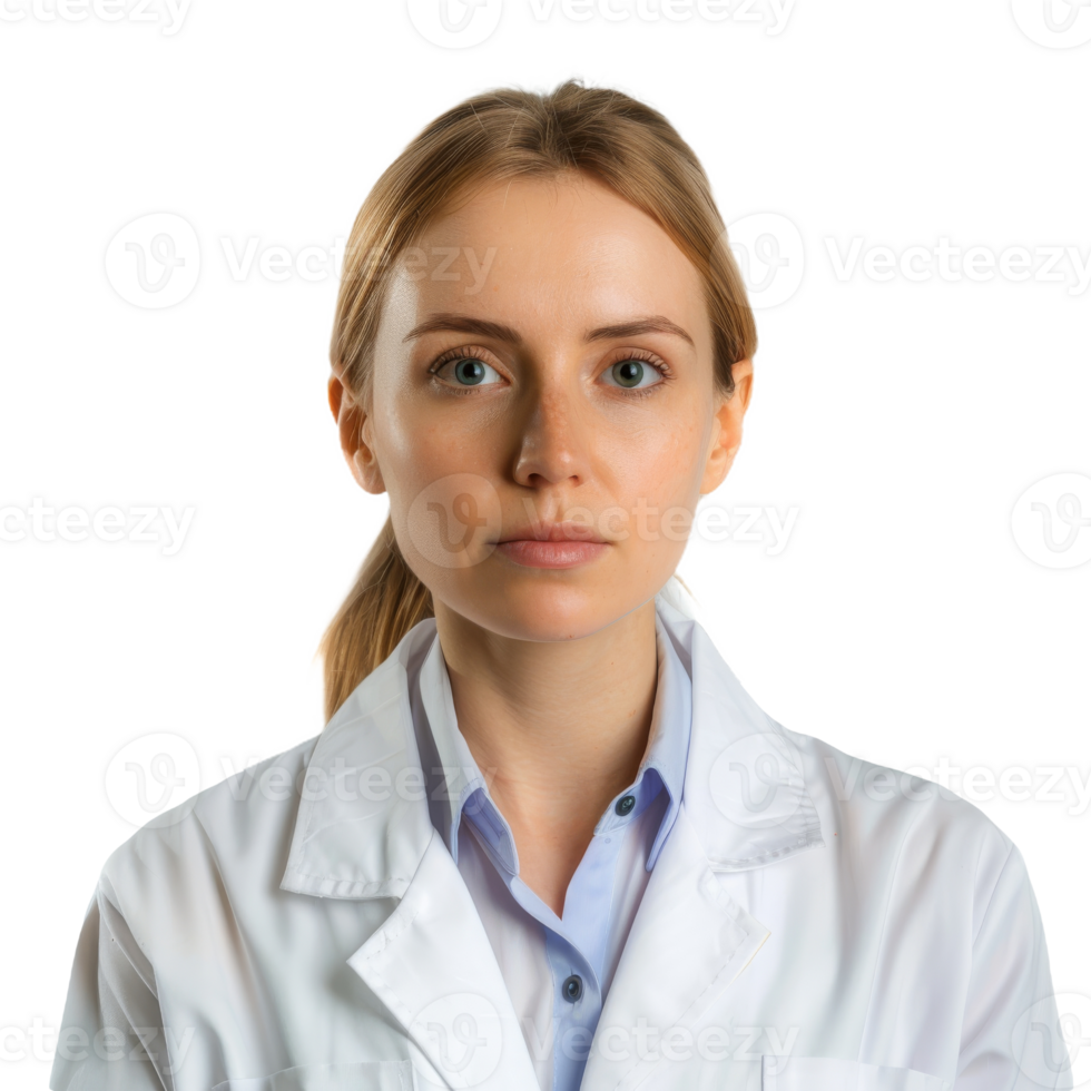 Confident Female Healthcare Professional in Medical Uniform Isolated on Transparent Background png