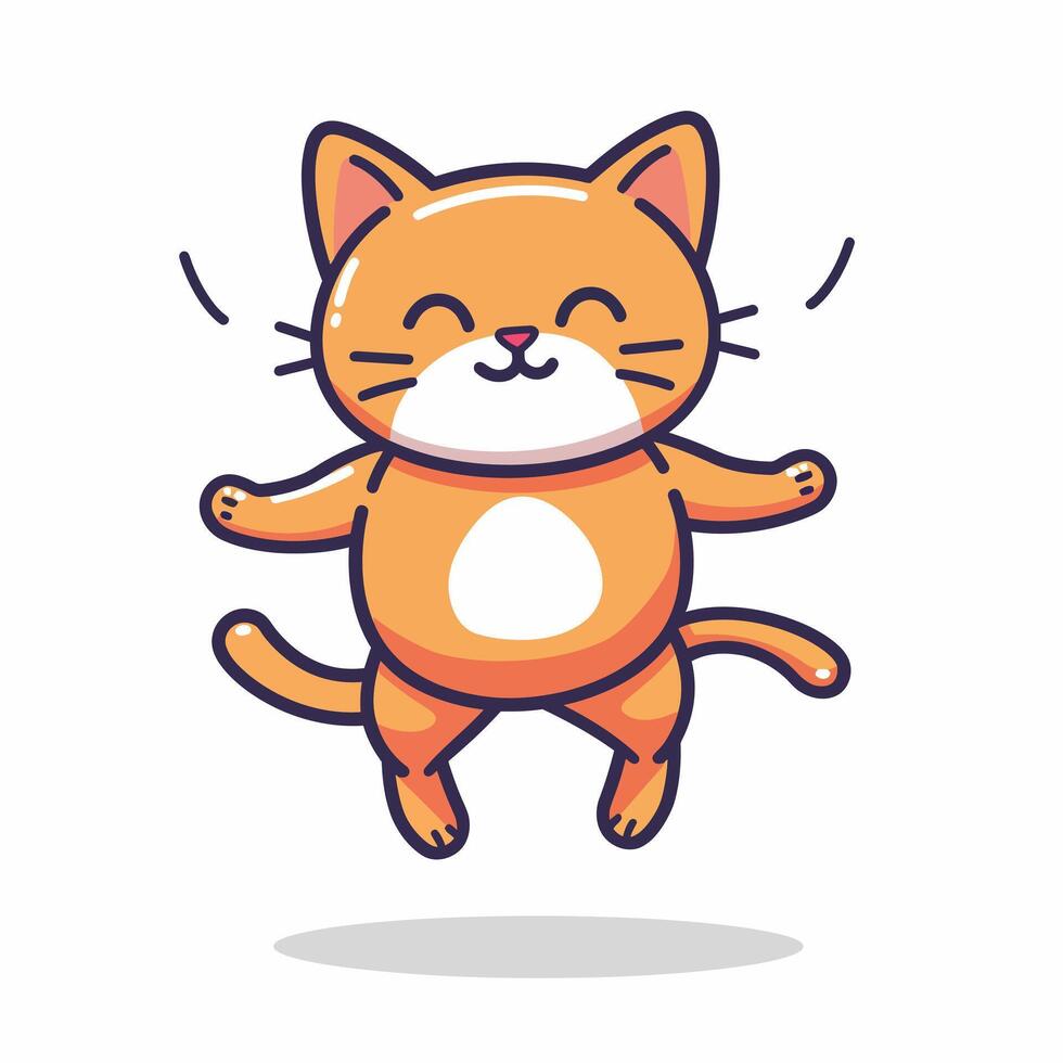 A cartoon cat jumping up and down vector